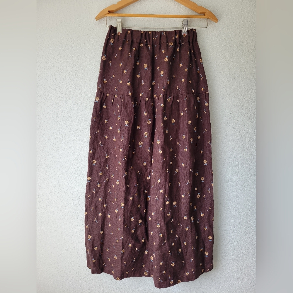 NPL Anjali skirt is espresso roses, small